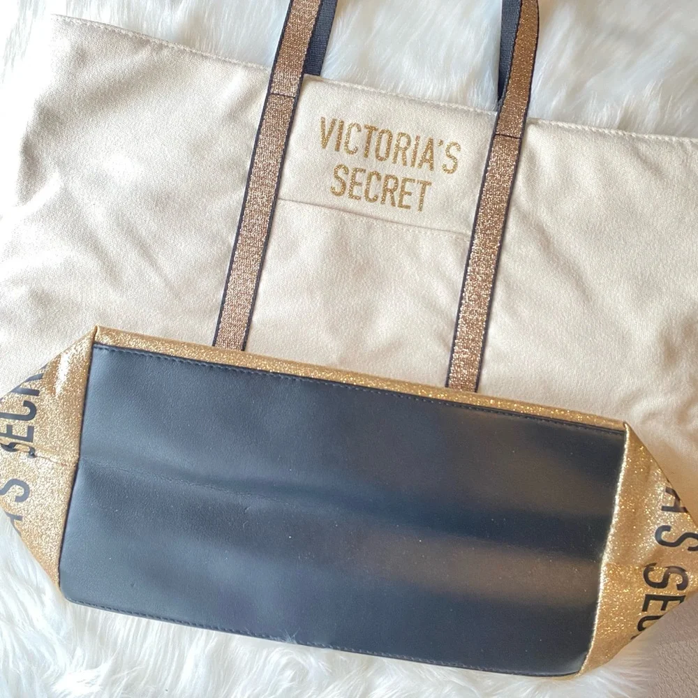 NWT Victoria Secret Gold and Black Tote Bag - Picture 10 of 13